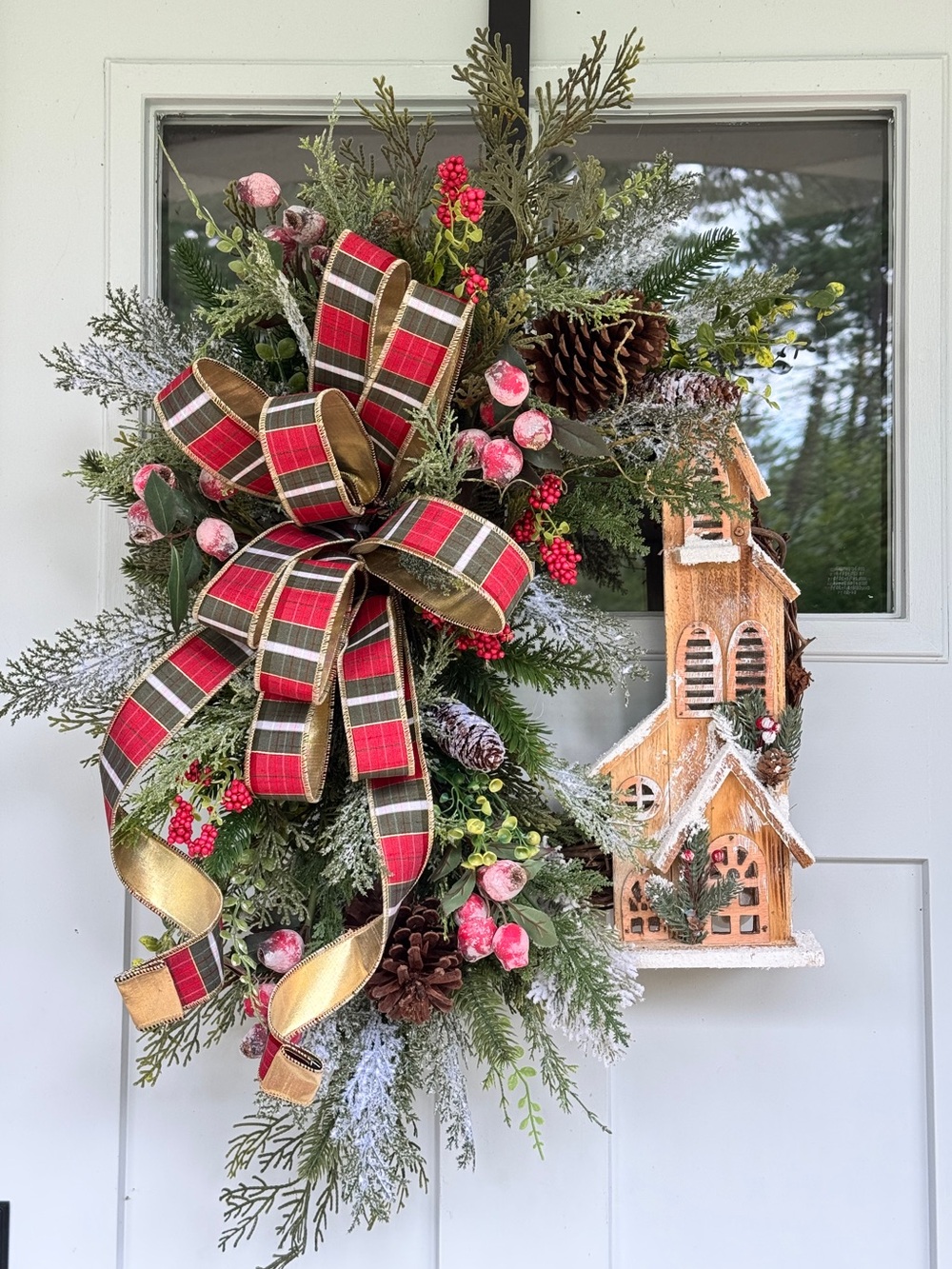 Large Rustic Christmas Winter Greenery Church Wreath
